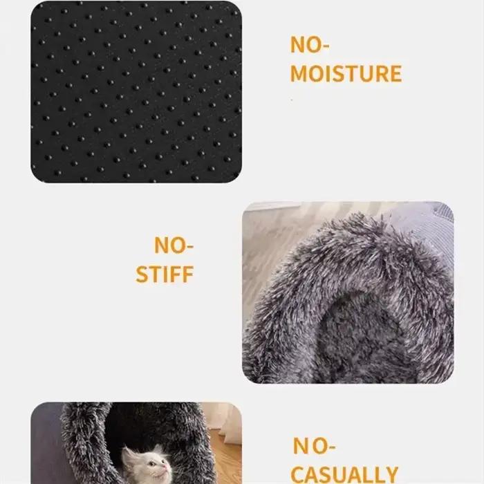 Chenil pour chien/chat confortable automne et hiver rayé cheveux longs nid Portable chaud épaissi