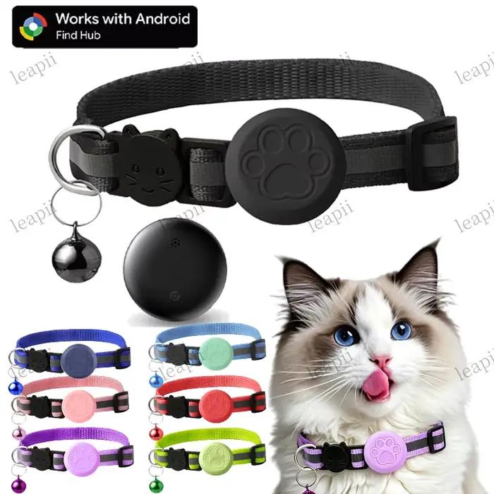 Collier de suivi GPS étanche pour animaux de compagnie avec bandes réfléchissantes, localisateur anti-perte à distance mondial pour la plupart des chats, chatons et petits chiens