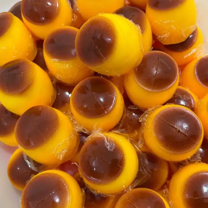 Jouet à presser anti-stress en forme de pudding au caramel, sonore et croustillant, fait main, non-rétractable, pour cadeau