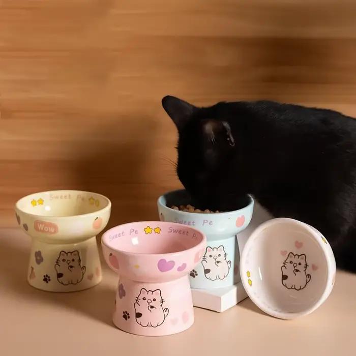 Bol en céramique pour chat anti-renversement