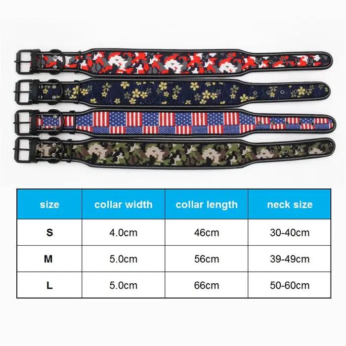 Grand collier de chien rembourré en nylon