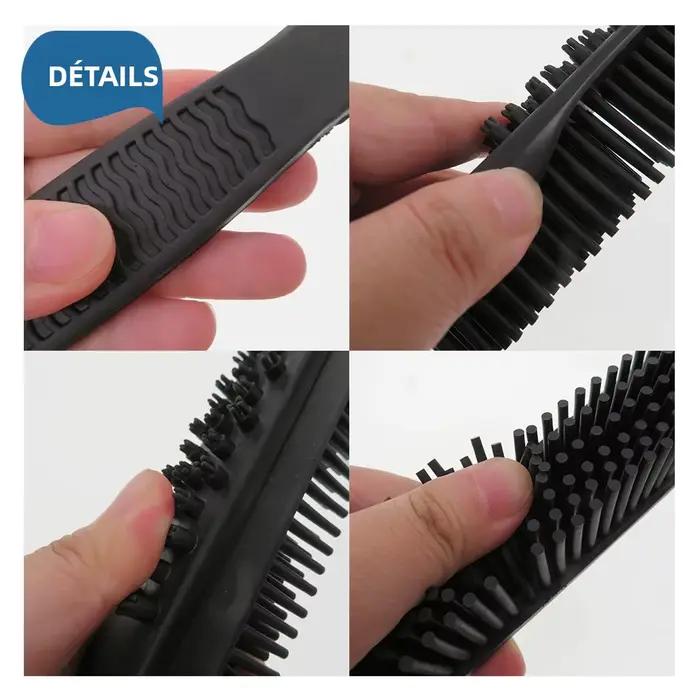 Brosse professionnelle multifonction en caoutchouc pour animaux de compagnie