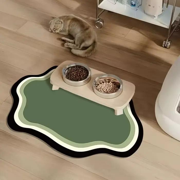 Tapis d'alimentation absorbant pour animaux de compagnie, napperon pour animaux de compagnie à séchage rapide pour chats et chiens, tapis d'alimentation antidérapant pour chat, fournitures pour animau