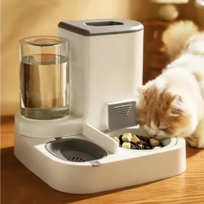Distributeur d'eau et de nourriture 2-en-1 pour chats et chiens – Gamelle lisse pour animaux de compagnie