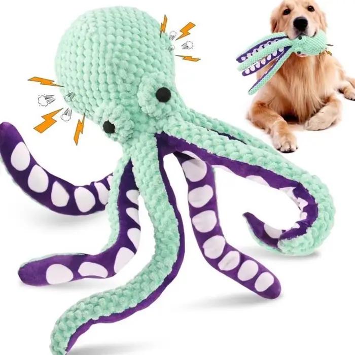Jouet poulpe en peluche pour animaux de compagnie