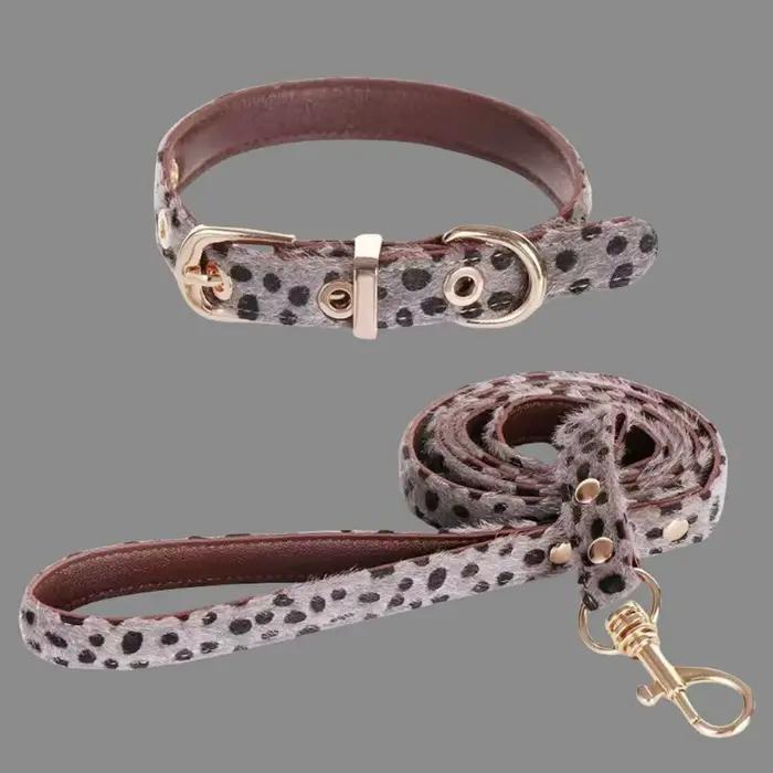Collier en crin imprimé léopard pour animaux de compagnie