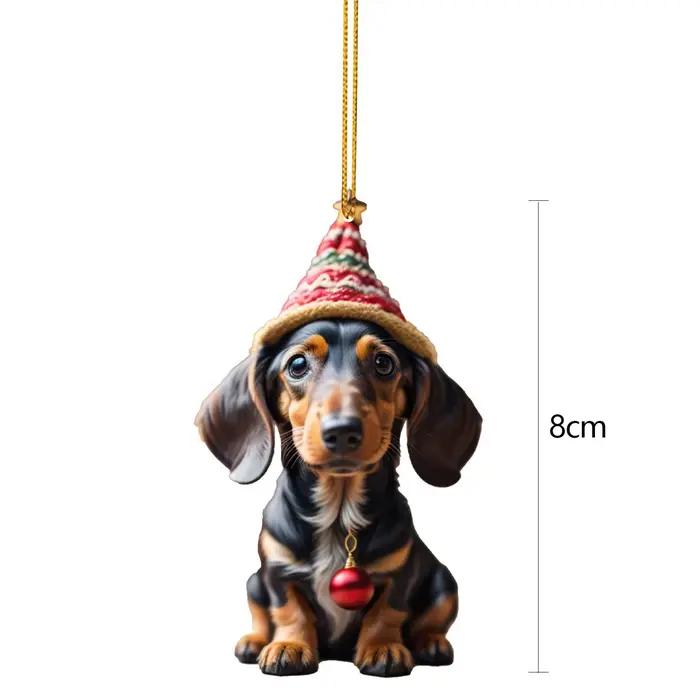 Ornements de Noël de chien mignon de dessin animé