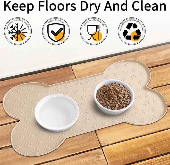 Tapis de nourriture pour chien anti-dérapant en Silicone
