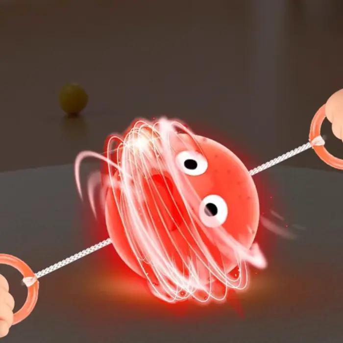 Jouet Balle Volante Rotative Lumineuse LED avec Câble Rotatif, Jouet Anti-Stress et de Loisirs, Cadeau Récompense 51mm