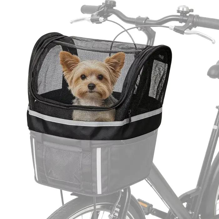 Panier de vélo pour chien et chat avec fenêtre, support de guidon pour vélo, idéal pour les loisirs quotidiens, les trajets domicile-travail et les activités urbaines en extérieur