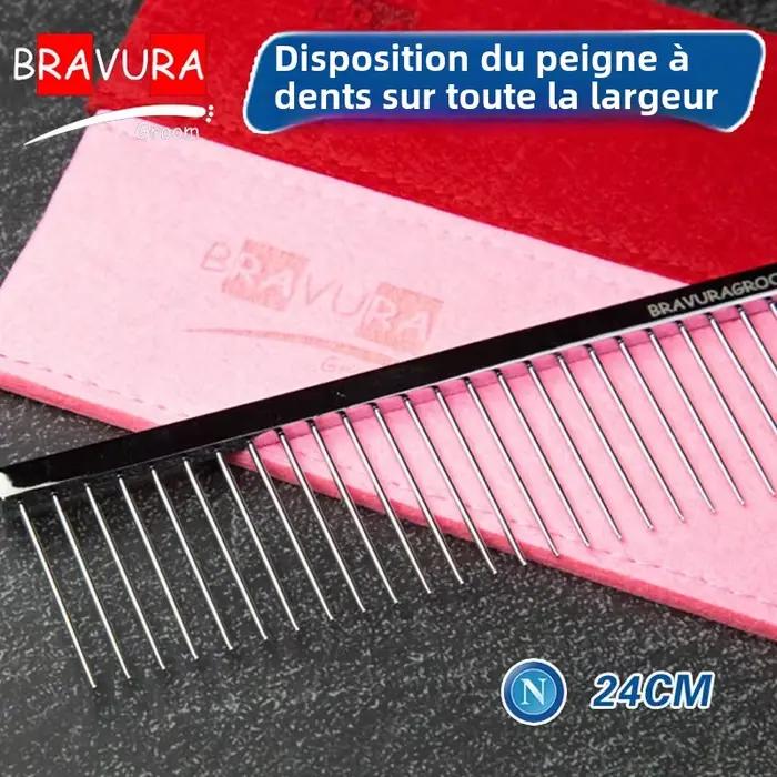 BAVHatch-Peigne de démêlage en acier inoxydable pour animaux de compagnie