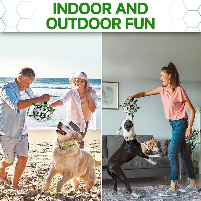 Damaly, jouet interactif de football pour chien avec anneau de poignée