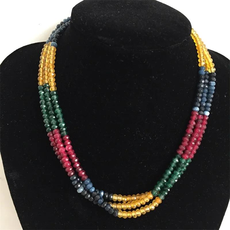 Collier de luxe en pierre naturelle, 3 brins, chaîne réglable multicouche, collier ras du cou, cadeau de bal