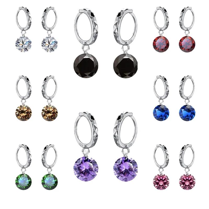 Boucles d'oreilles personnalisées en argent regardé 925 pour femmes, accessoires de mode, vente en gros, bijoux, cubique, contre-indiqué, zircone CZ