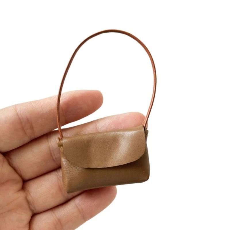 Accessoires de sac à main en cuir PU pour poupée de 15-17cm, sac à main en cuir pour femme, décoration de maison de poupée, jouet de jeu d'imitation, 1 pièce