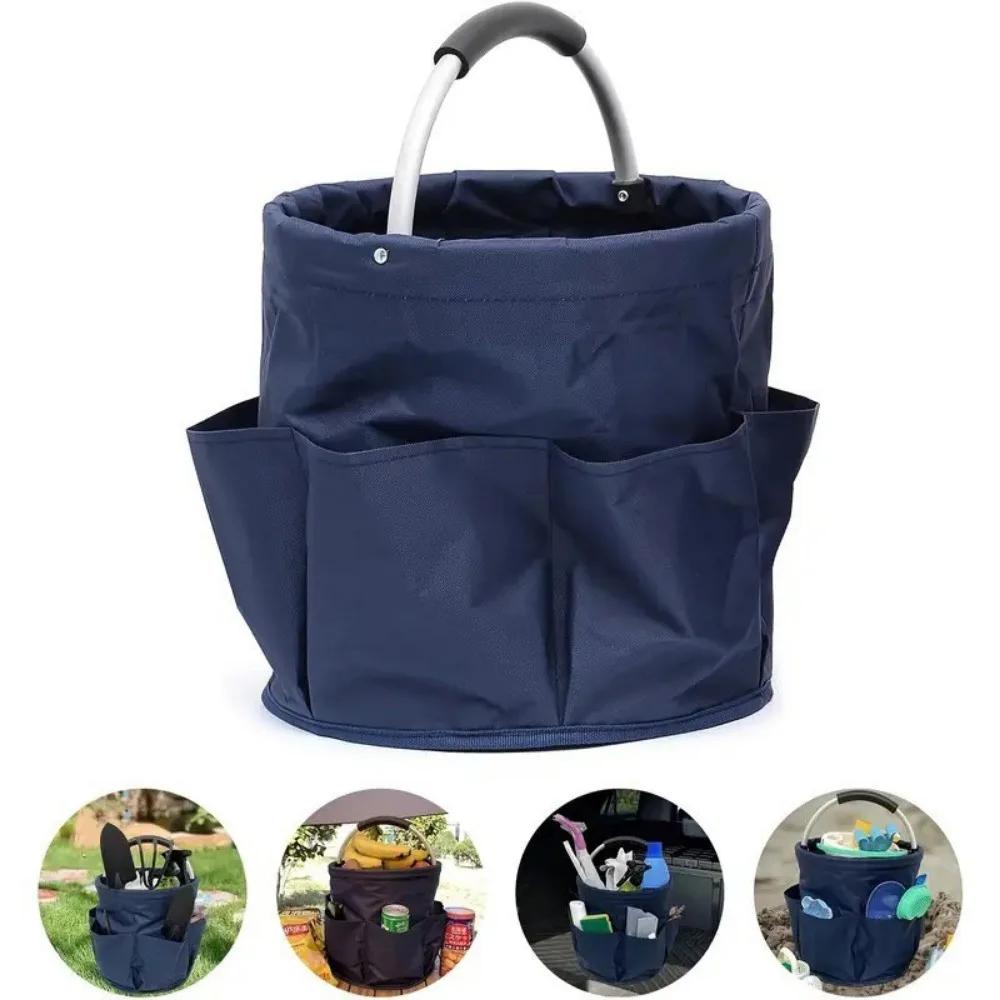 Panier portable pliable d'extérieur, panier de pique-nique, panier de camping, panier à outils de jardin, sac de rangement de voyage, trousse de toilette, panier de rangement