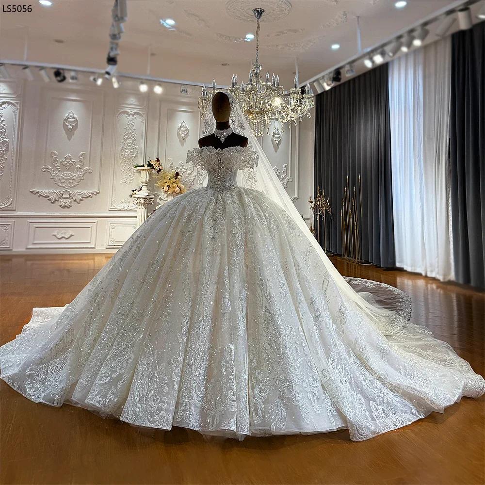 Robe de mariée de luxe personnalisée Amanda Novias, nouveau design officiel, robe de mariée élégante sans bretelles avec manches amovibles