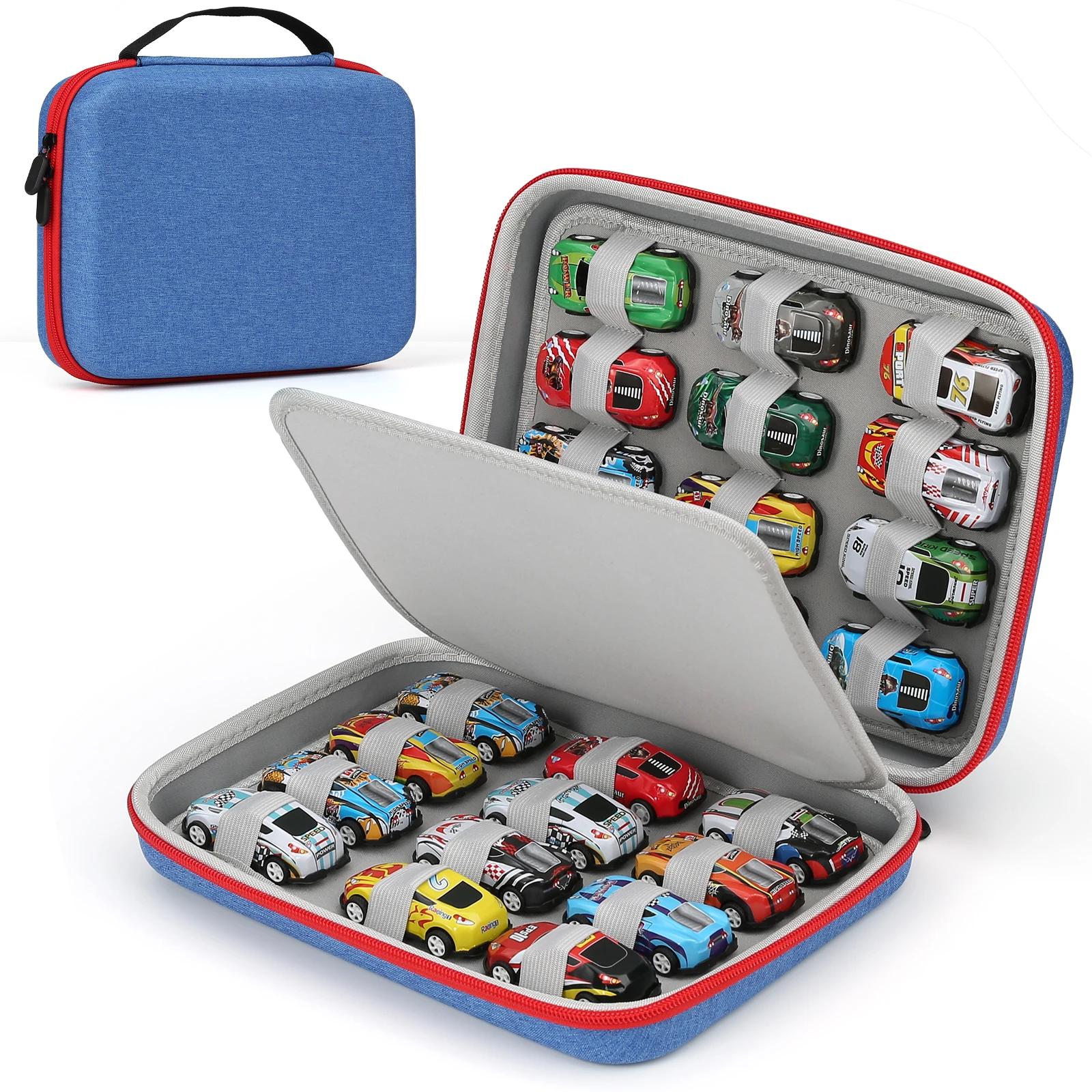 Étui de transport pour voitures miniatures, organisateur de voitures jouets, conteneur de transport portable adapté aux mini voitures, voitures miniatures en métal