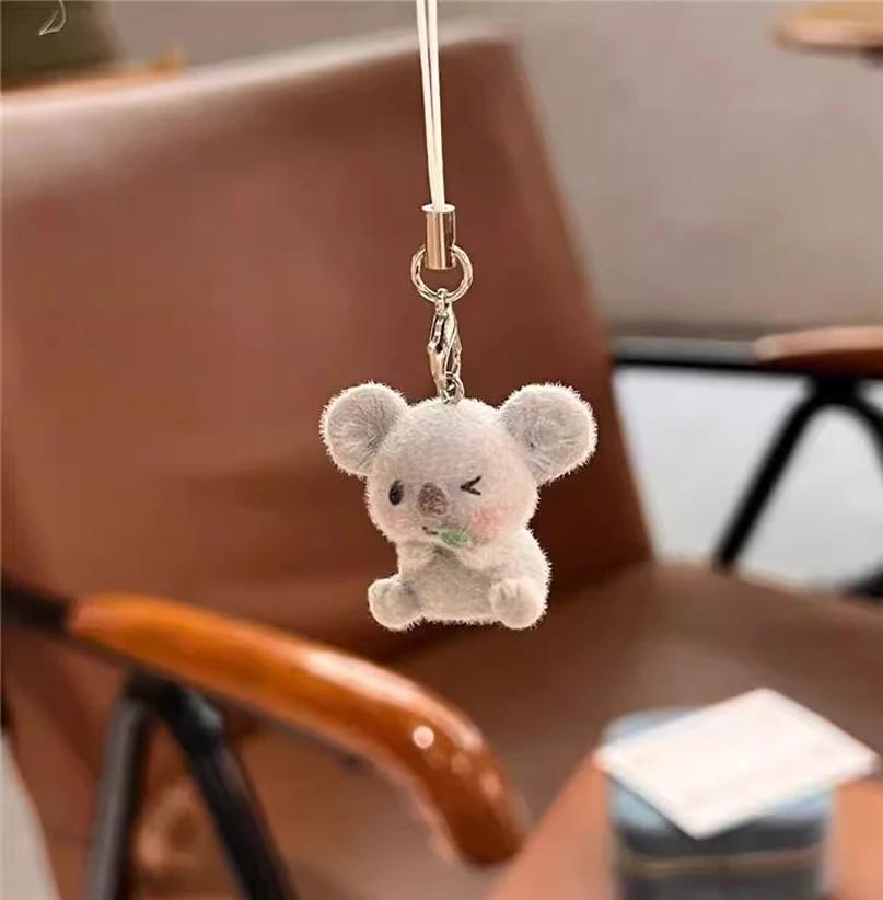 Porte-clés Koala en peluche de dessin animé, en différentes positions, accessoire de téléphone, chaîne de sac à dos