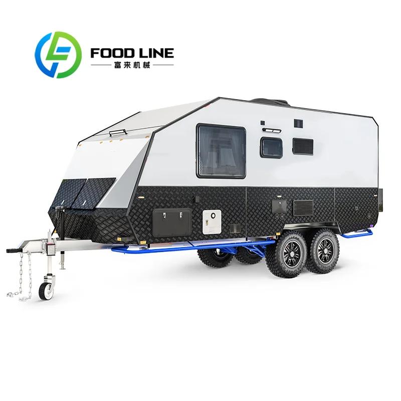 Personnaliser une caravane compacte de camping, mini camping-car, caravane avec lit pliant, cuisine, rangement pour les amateurs de voyages en plein air