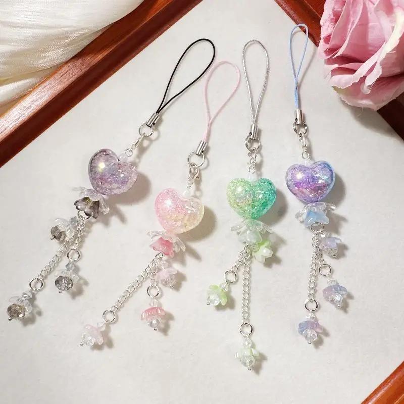 Collier avec pendentif en forme de cœur, forme florale, chaîne délicate, design unique et doux, pour cadeau de remise de diplôme scolaire