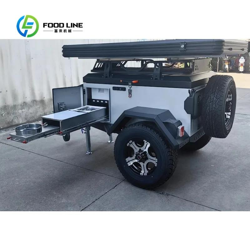 Mini-caravane pliable personnalisée pour le camping, compacte, idéale pour les voyages en famille et les aventures en road trip.