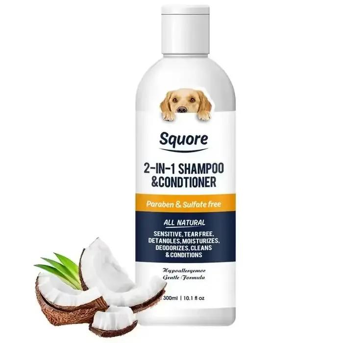 Shampoing et revitalisant pour chiots 2 en 1, shampoing hydratant naturel pour chien, pour peaux sen