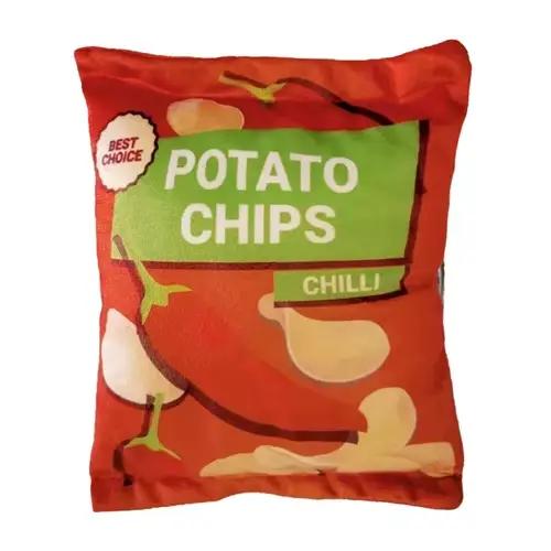Jouet pour chien amusant en forme de sac de chips, peluche couineuse à mordre, jouet alimentaire int