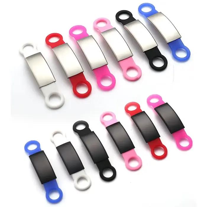 Étiquette en Silicone en acier inoxydable pour chien, plaque d'identification de Contact, Anti-perte