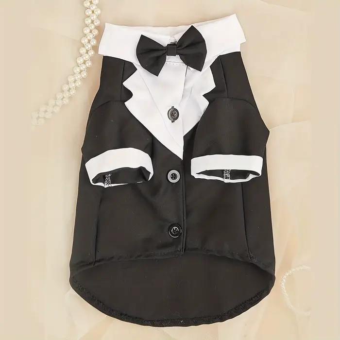 Chemise pour animaux de compagnie, vêtements pour petits chiens, Costume formel de mariage avec nœud