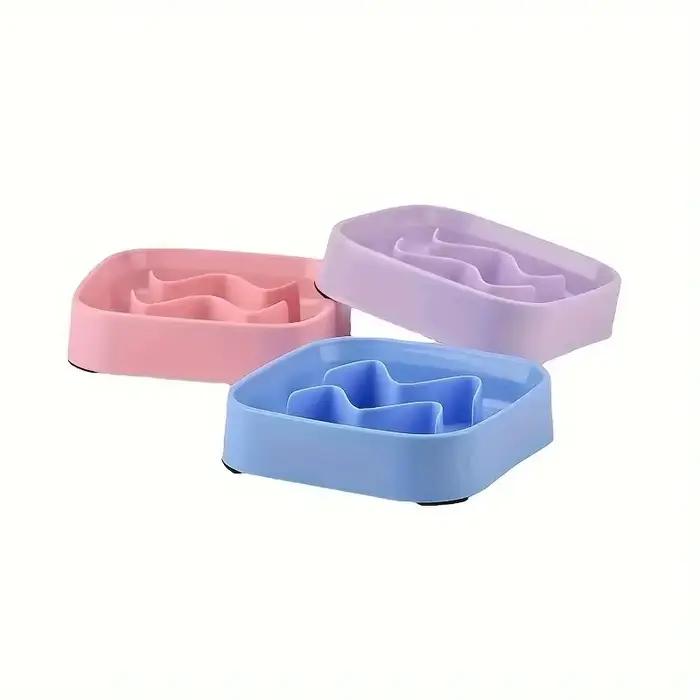 Bol carré d'alimentation lente pour animaux de compagnie, Anti-étouffement, Puzzle pour chien, bol d
