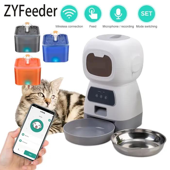 Distributeur automatique de nourriture pour animaux de compagnie 3,5 L avec application WiFi, distri