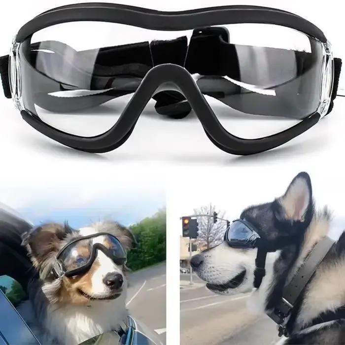 Lunettes de soleil avec sangle réglable pour chiens moyens et grands, lunettes de voyage, lunettes d