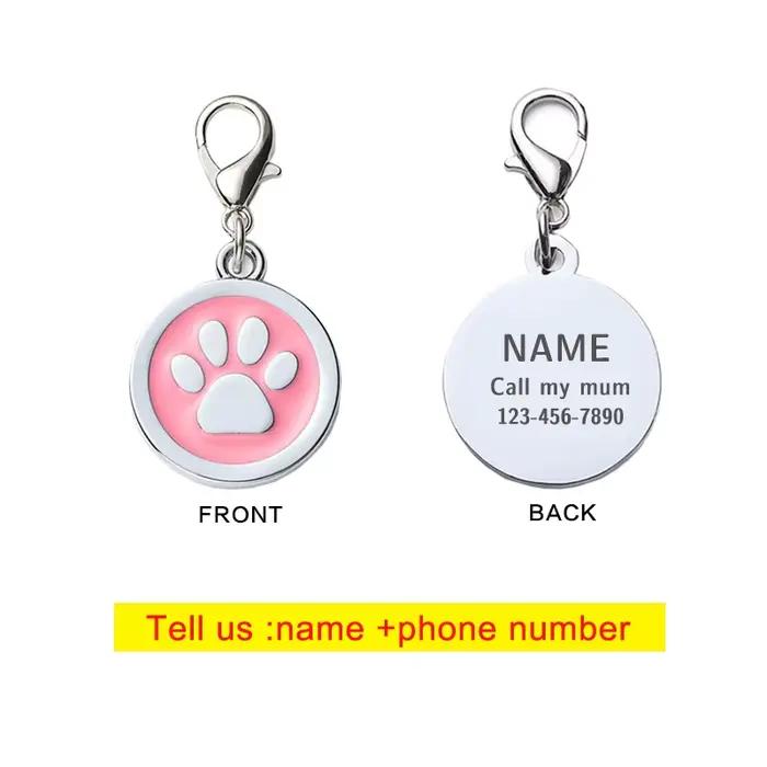 Étiquettes d'adresse personnalisables pour collier de chien, médaille avec nom gravé, accessoires po