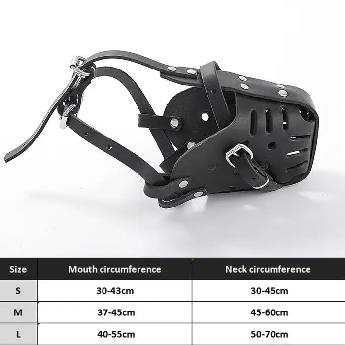 Muselière en cuir respirante pour chien, en cuir de vachette, anti-morsure, pour dressage et défense