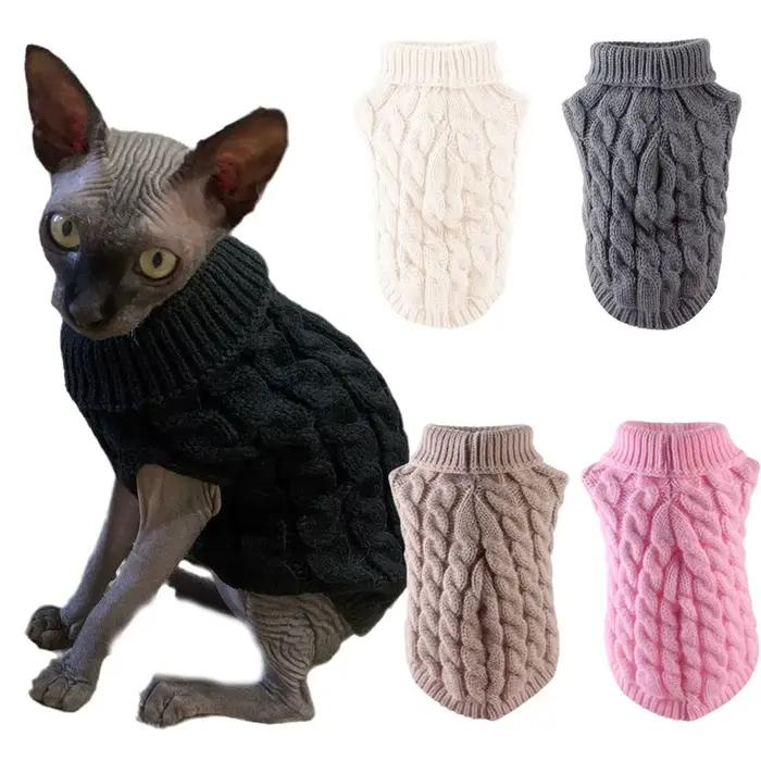 Chaud tricoté Sphynx chat pull hiver vêtements pour animaux de compagnie pour chats mascotas vêtemen