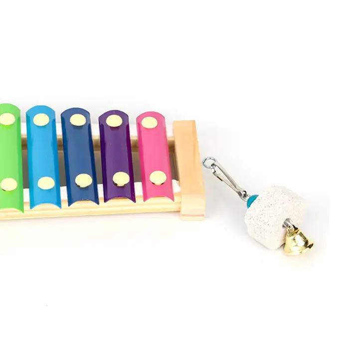 Jouet Xylophone pour oiseaux, poulet, Cage à oiseaux suspendue en bois, accessoires, jouet Musical a