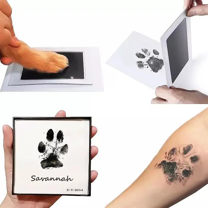 Kit d'encre imprimé patte de chien et chat, tampon sûr, Non toxique, empreintes de bébé, douche pour
