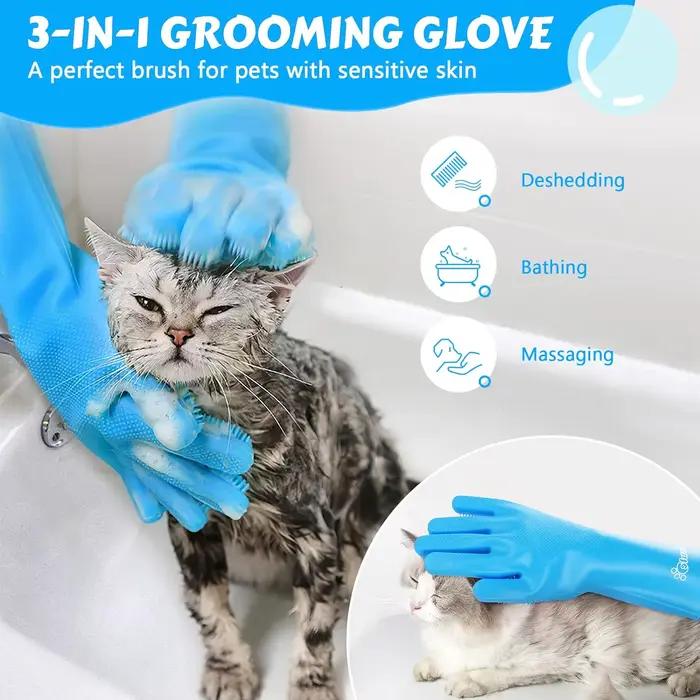 Gants de toilettage pour animaux de compagnie, livres de bain pour chiens et chats, épurateur de sha