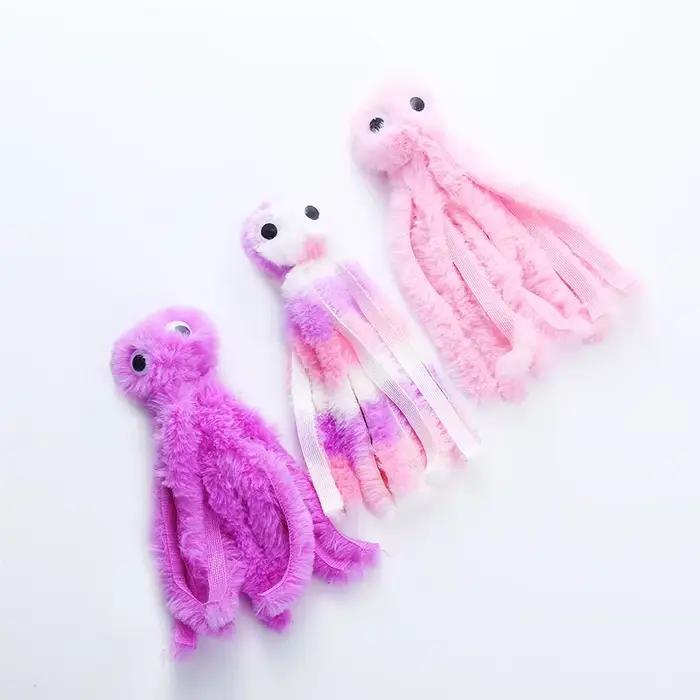 Jouet en peluche poulpe mignon pour chat, dents résistantes aux morsures, jeu interactif, fourniture