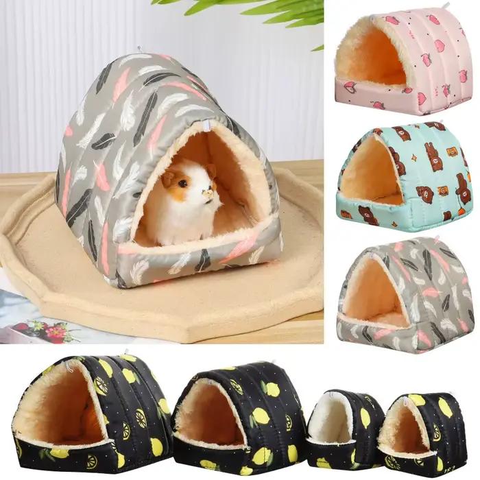Lit de couchage pour petits animaux mignons, maison pour Hamster, Mini lapin, écureuil, nid chaud d'
