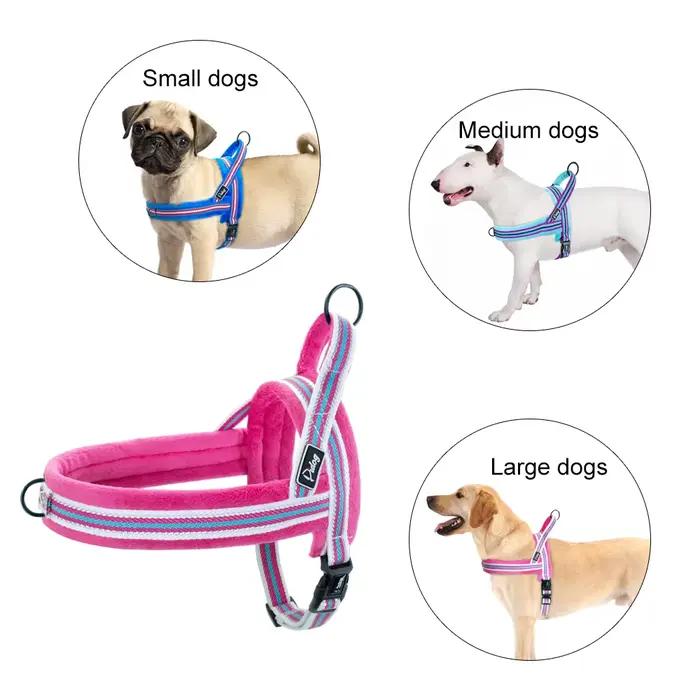 Harnais rembourré doux et chaud pour chien, gilet d'hiver sans traction, réfléchissant et réglable,