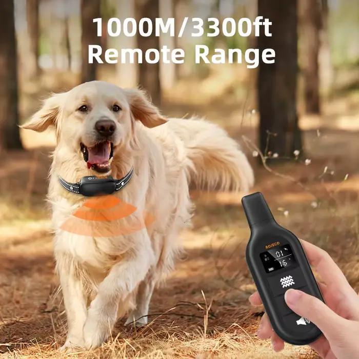 ROJECO-Collier de dressage électrique pour chien, télécommande numérique aste, vibrateur étanche IPX