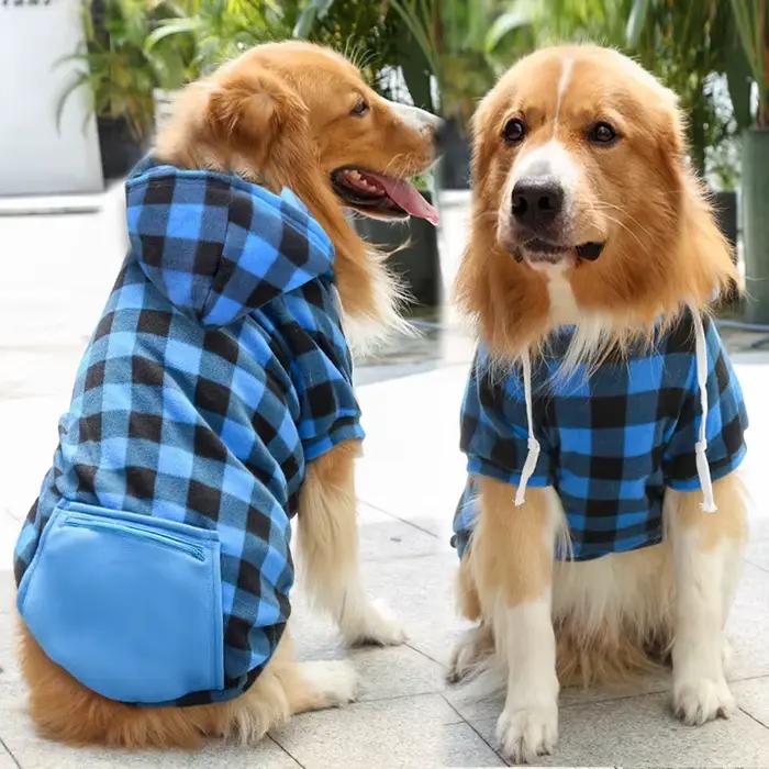 Manteau d'hiver pour chien, veste pour animaux de compagnie, gilet réversible à carreaux, vêtements