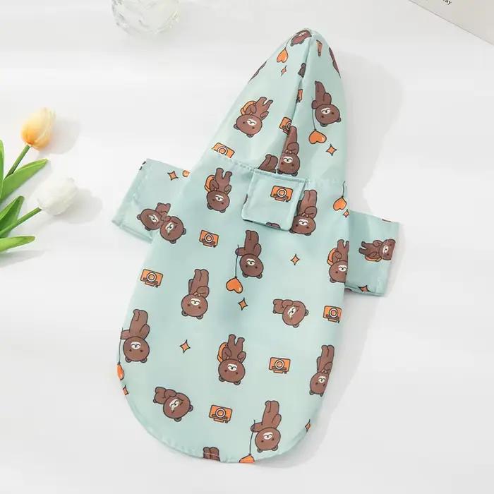 Manteau imperméable pour chien avec chapeau, manteau d'extérieur d'été à manches courtes pour Bichon