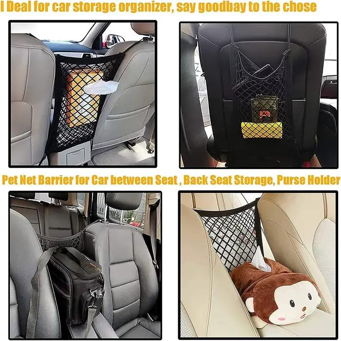 Barrière de voiture pour animaux de compagnie barrière de voiture pour chien avec sac de rangement e