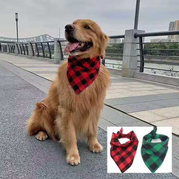 Classique rouge noir Plaid chien Bandana chat chiot foulard chien accessoires animal de compagnie fo