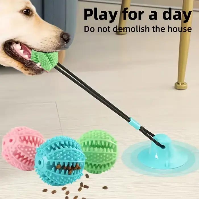 Jouet interactif à ventouse pour chien avec fuite sonore et alimentaire – Balle d'entraînement en ca