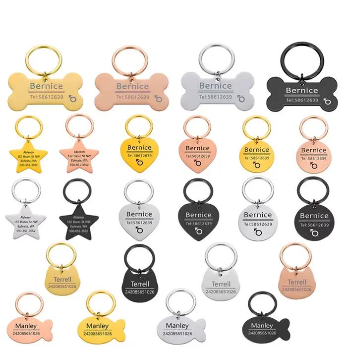 Pendentif personnalisé anti-perte pour animaux de compagnie, gravure personnalisée du nom pour colli