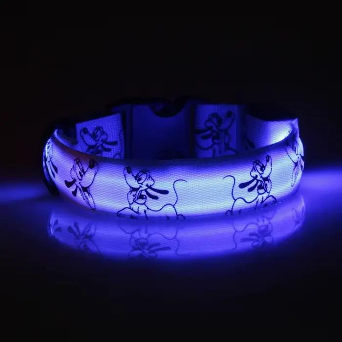 Collier LED réglable pour chien, Rechargeable par USB, sécurité nocturne, lumineux, pour grands chie